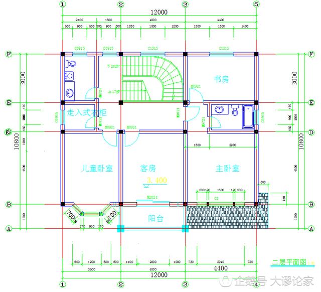 帶旋轉(zhuǎn)樓梯的農(nóng)村別墅戶型，建好了就是人生贏家