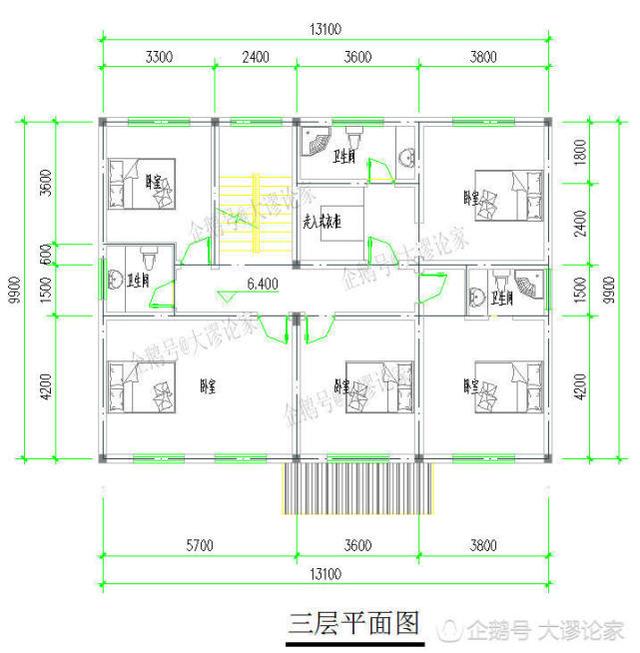 臥室很多的四層中式農(nóng)村別墅，過年招待親友再不怕沒地方了