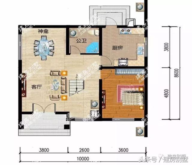 2棟10*10磚混結(jié)構(gòu)的二層別墅設(shè)計圖，造價十幾萬，一輛車錢就能蓋棟新房