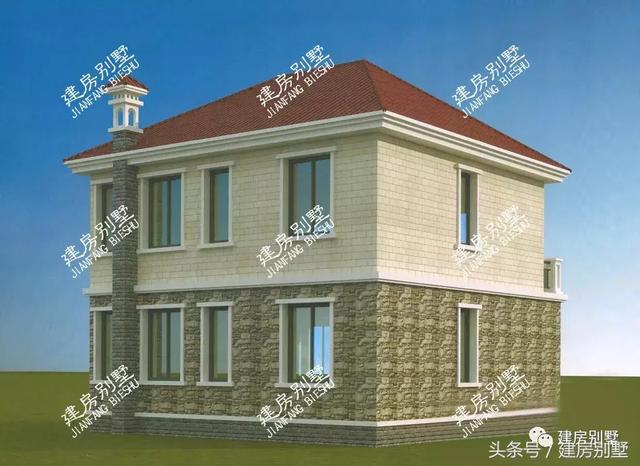 2棟10*10磚混結(jié)構(gòu)的二層別墅設(shè)計圖，造價十幾萬，一輛車錢就能蓋棟新房