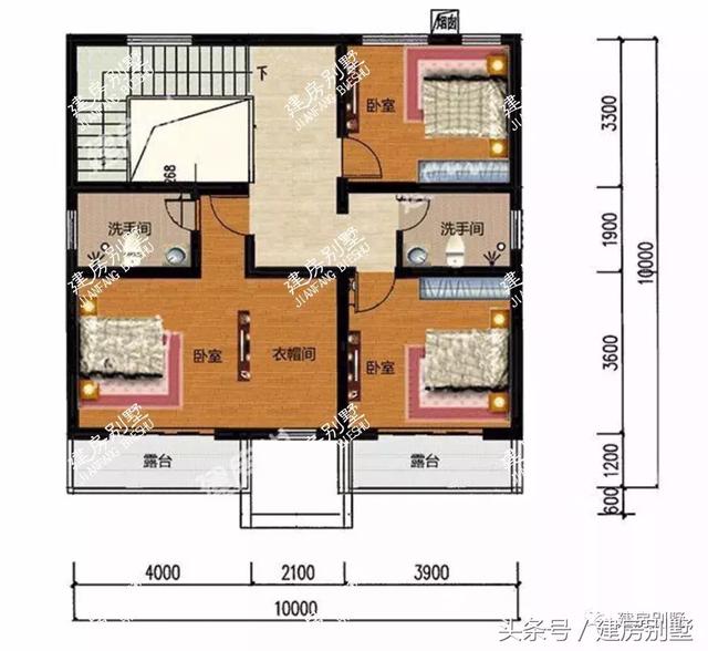 2棟10*10磚混結(jié)構(gòu)的二層別墅設(shè)計圖，造價十幾萬，一輛車錢就能蓋棟新房