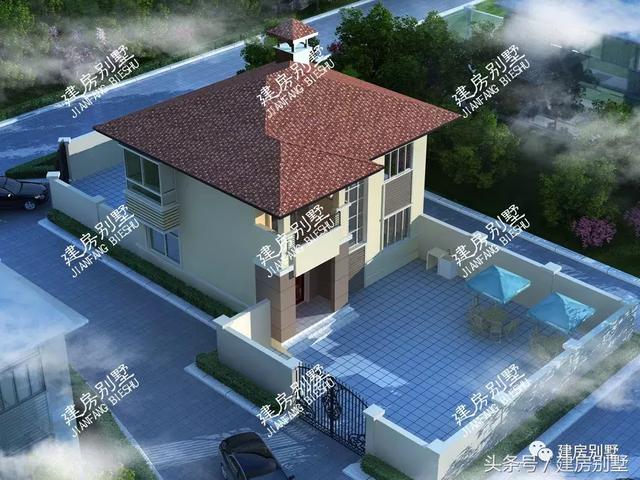 2棟10*10磚混結(jié)構(gòu)的二層別墅設(shè)計圖，造價十幾萬，一輛車錢就能蓋棟新房