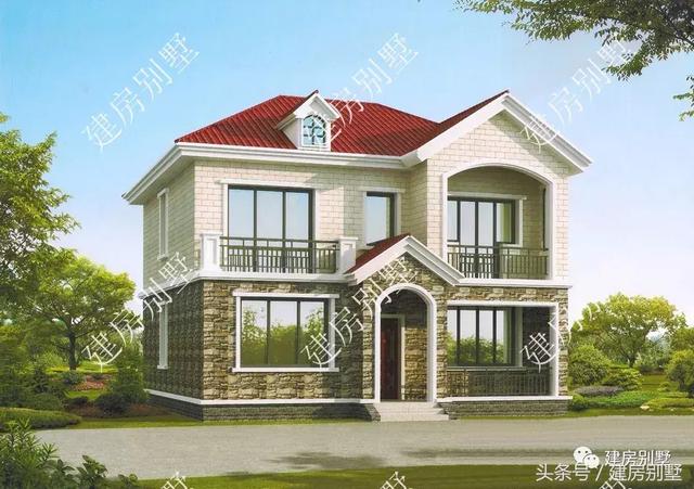 2棟10*10磚混結(jié)構(gòu)的二層別墅設(shè)計圖，造價十幾萬，一輛車錢就能蓋棟新房