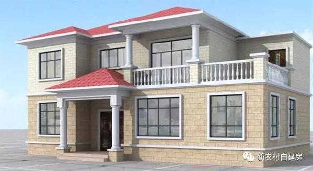 20萬內(nèi)的農(nóng)村私人別墅設(shè)計圖，14x9米，含平面圖和立面圖