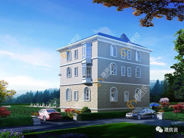 多臥室的三層農(nóng)村別墅，既簡約大氣又有時尚感