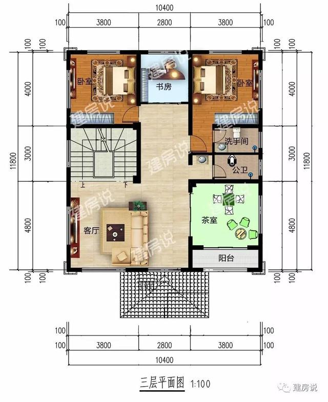 10.4X11.8米農(nóng)村四層別墅，精美洋氣的經(jīng)典之作