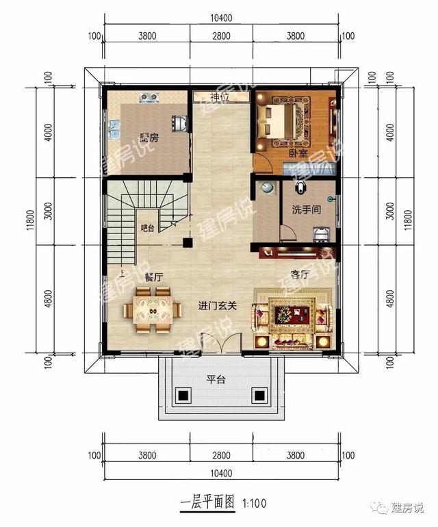 10.4X11.8米農(nóng)村四層別墅，精美洋氣的經(jīng)典之作