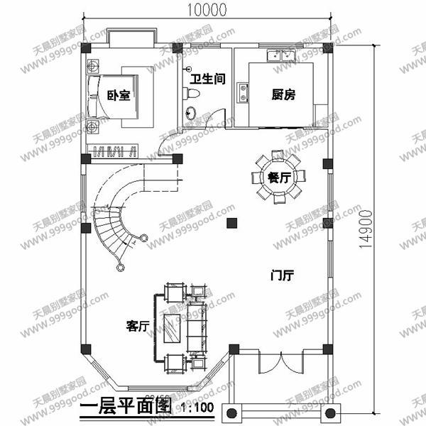 6套面寬10米左右的別墅圖紙，用地面寬小就這樣建！