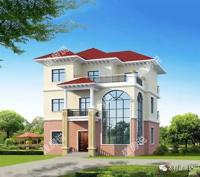 12.2×14米挑空客廳三層農(nóng)村別墅，這樣的房子你建不建