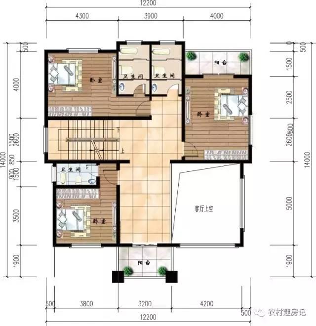 12.2×14米挑空客廳三層農(nóng)村別墅，這樣的房子你建不建