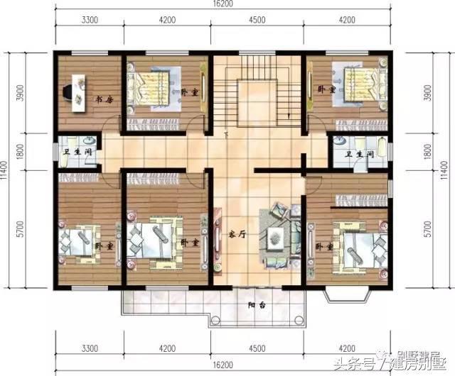 16.2×11.4米二層農(nóng)村別墅，房間多，生三胎都?jí)蜃? src="/uploads/allimg/180524/14541H943-1.jpg" img_width="640" img_height="564" inline="0" style="border: 0px; max-width: 100%; display: block; margin: 10px auto;" /></p>
<p style="margin: 16px 0px; padding: 0px; color: rgb(34, 34, 34); font-family: "PingFang SC", "Hiragino Sans GB", "Microsoft YaHei", "WenQuanYi Micro Hei", "Helvetica Neue", Arial, sans-serif; font-size: 16px;"><span style="font-weight: 700;">二層平面圖</span></p>
<p style="margin: 16px 0px; padding: 0px; color: rgb(34, 34, 34); font-family: "PingFang SC", "Hiragino Sans GB", "Microsoft YaHei", "WenQuanYi Micro Hei", "Helvetica Neue", Arial, sans-serif; font-size: 16px;"><img alt=