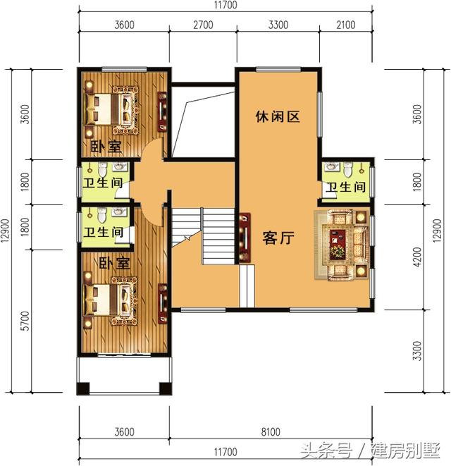 11.7×12.9米三層農村別墅，建房就要與眾不同和獨一無二