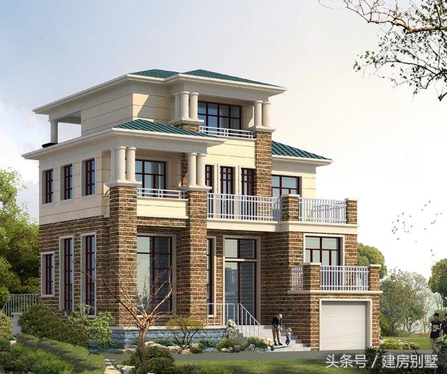 11.7×12.9米三層農村別墅，建房就要與眾不同和獨一無二