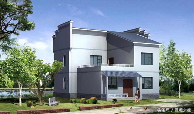 二層新農(nóng)村房屋設(shè)計(jì)圖紙，120平方農(nóng)村二層別墅設(shè)計(jì)圖