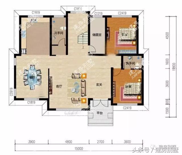 3棟三層農(nóng)村別墅設計圖，簡約大氣，無論蓋哪一棟都能讓你倍有面兒
