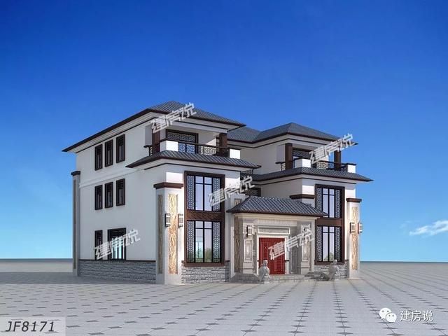 三層新中式別墅圖，顏值和布局都堪稱別墅中的轟炸機，擁有這樣的房子簡直是人生贏家啊