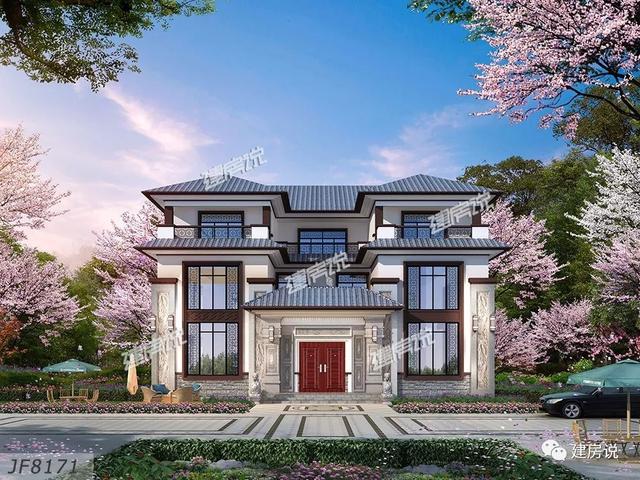 三層新中式別墅圖，顏值和布局都堪稱別墅中的轟炸機，擁有這樣的房子簡直是人生贏家啊