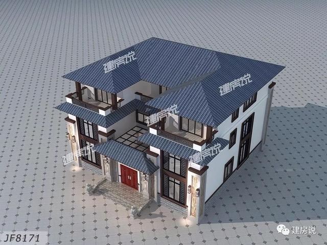 三層新中式別墅圖，顏值和布局都堪稱別墅中的轟炸機，擁有這樣的房子簡直是人生贏家啊