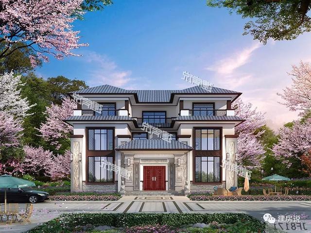 三層新中式別墅圖，顏值和布局都堪稱別墅中的轟炸機，擁有這樣的房子簡直是人生贏家啊