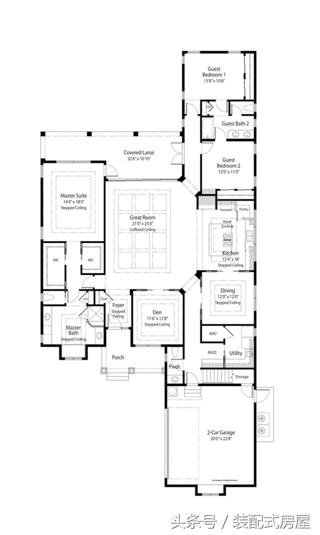 5款歐式坡頂輕鋼龍骨別墅配平面圖，有興趣的可以參考一下