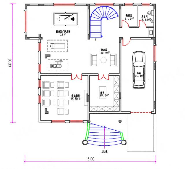 復(fù)式三層70萬180㎡別墅施工圖，帶地下室酒窖家庭影院吧臺(tái)，將住房和娛樂完美結(jié)合的農(nóng)村別墅戶型圖