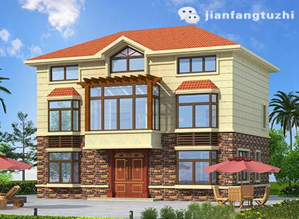 二層帶閣樓新農(nóng)村別墅全套施工圖110㎡30萬(wàn)2廳4室?guī)迮剖?，?jiǎn)單又實(shí)用