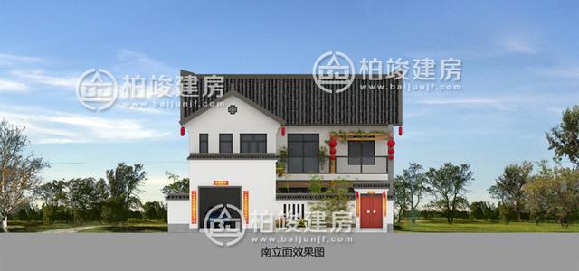 10X8米帶庭院新中式農(nóng)村別墅圖，傳統(tǒng)與現(xiàn)代的結(jié)合，從此詩和遠方從這駐足