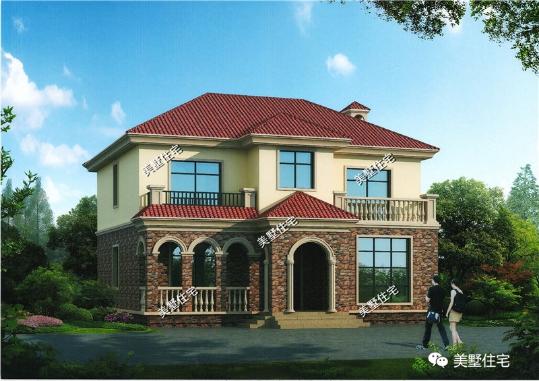 15款二層別墅圖，戶型方正施工簡單，主體造價最低只要18萬，性價超高的啊