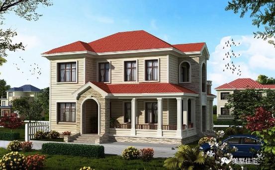 15款二層別墅圖，戶型方正施工簡單，主體造價最低只要18萬，性價超高的啊