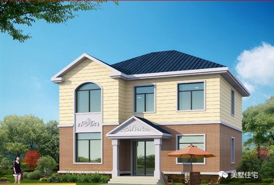 15款二層別墅圖，戶型方正施工簡單，主體造價最低只要18萬，性價超高的啊