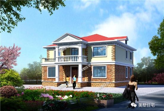 15款二層別墅圖，戶型方正施工簡單，主體造價最低只要18萬，性價超高的啊