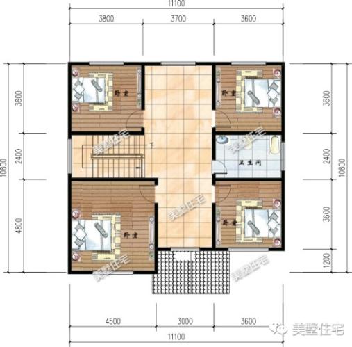 15款二層別墅圖，戶型方正施工簡單，主體造價最低只要18萬，性價超高的啊