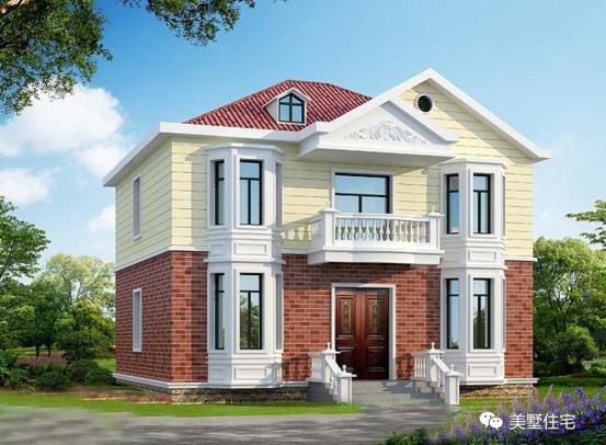 15款二層別墅圖，戶型方正施工簡單，主體造價最低只要18萬，性價超高的啊