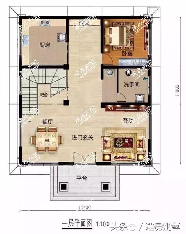 豪華四層復(fù)式別墅設(shè)計(jì)圖，配有茶室，不得不說(shuō)建一棟好房子是讓幾代人受益的事