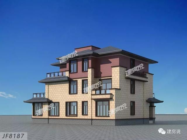 三層新中式農(nóng)村自建房設(shè)計(jì)圖大氣優(yōu)雅，戶型合理，提升居住舒適度