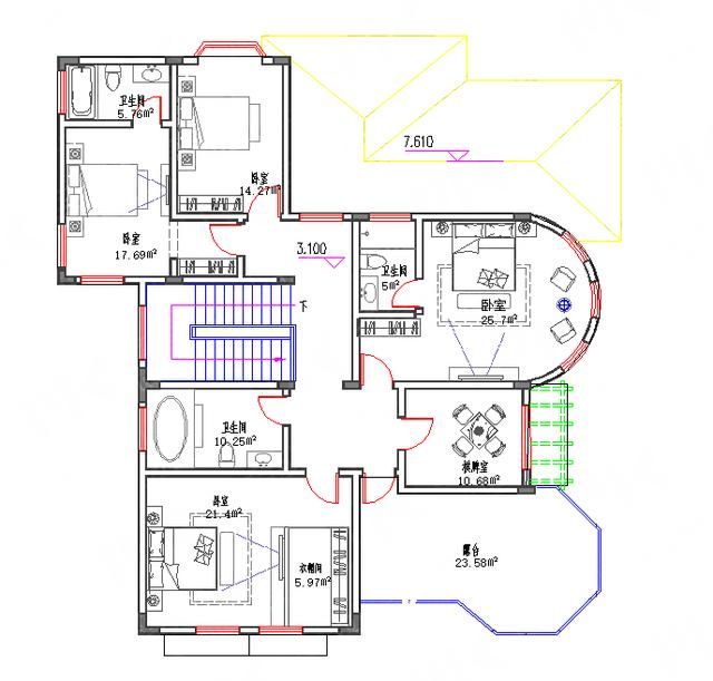 復(fù)式三層地中海風(fēng)格別墅設(shè)計圖，豪華大氣
