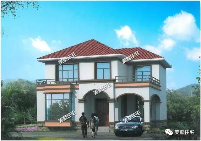 9X10米農(nóng)村小別墅戶型，5室2廳帶露臺(tái)，外觀造型大氣。