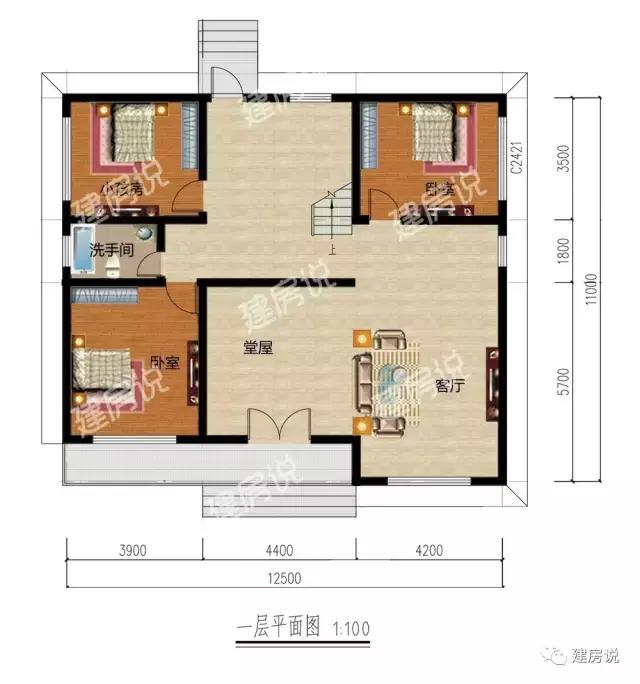 造價(jià)18萬的三棟小別墅，帶堂屋車庫老人房，外觀美，為農(nóng)村生活量身定制