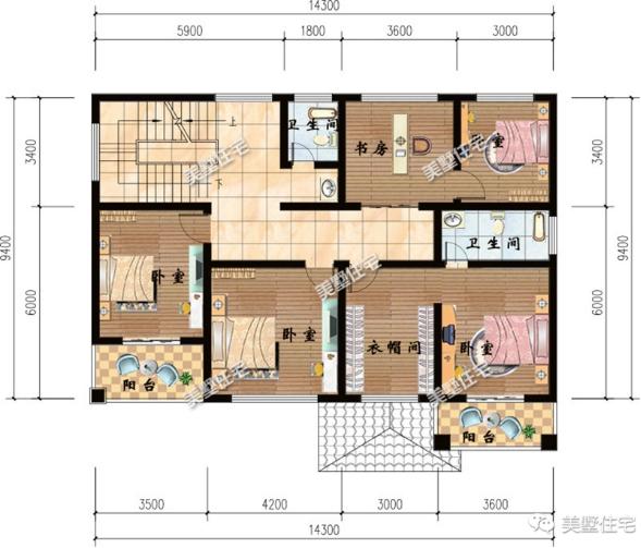二層別墅14X9米，5室4衛(wèi)還帶車庫，超小進深也能造好房。