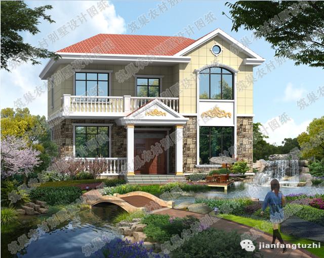 三層特色歐式城堡別墅圖，戶型精美大氣，40萬2廳6室?guī)ш柟夥啃蓍e房套房