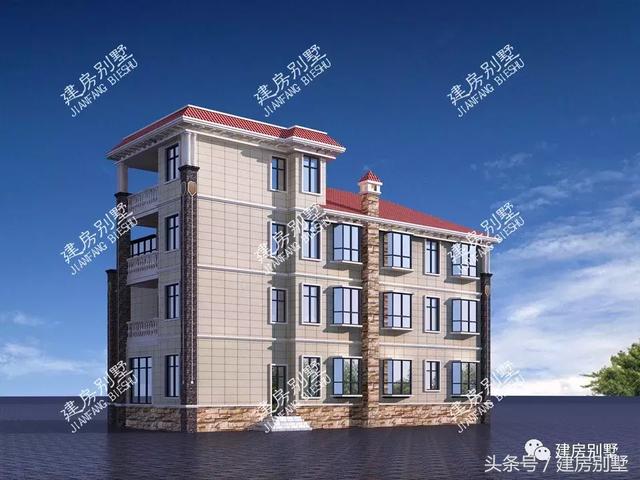 三層豪宅別墅圖，第一棟配開(kāi)放式車庫(kù)，第二棟設(shè)電梯井