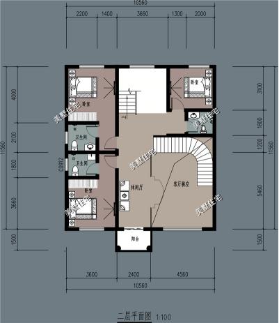 農(nóng)村四層別墅圖，10X11米，9室2廳帶車庫，精致布局實用又漂亮