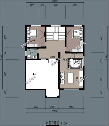 農(nóng)村四層別墅圖，10X11米，9室2廳帶車庫，精致布局實用又漂亮