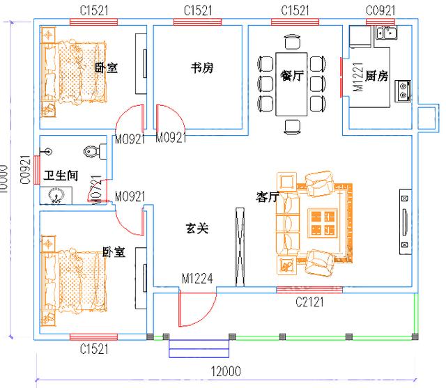 一層小戶型12×10，設(shè)計(jì)簡約時(shí)尚，造價(jià)僅10萬