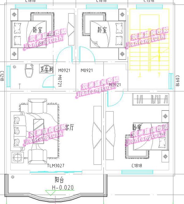 三層農(nóng)村自建房設(shè)計(jì)圖，占地僅100平方米，非常適合宅基地面積小的家庭。