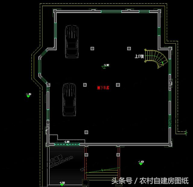 三層帶地下室的農(nóng)村別墅圖，豪華大氣。