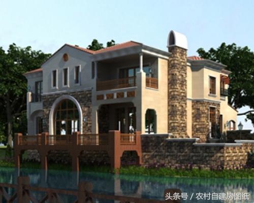 三層帶地下室的農(nóng)村別墅圖，豪華大氣。