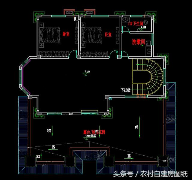 三層帶地下室的農(nóng)村別墅圖，豪華大氣。