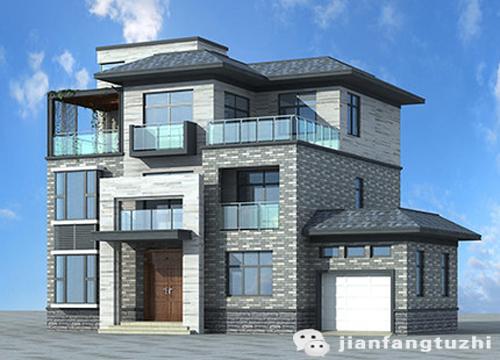 三層自建房，35萬(wàn)160㎡3廳8室，車庫(kù)+涼亭+活動(dòng)室+套房，顏色十分低調(diào)。