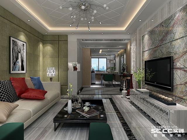 三室兩廳一衛(wèi)115㎡后現(xiàn)代風(fēng)格裝修效果圖，大氣時(shí)尚！